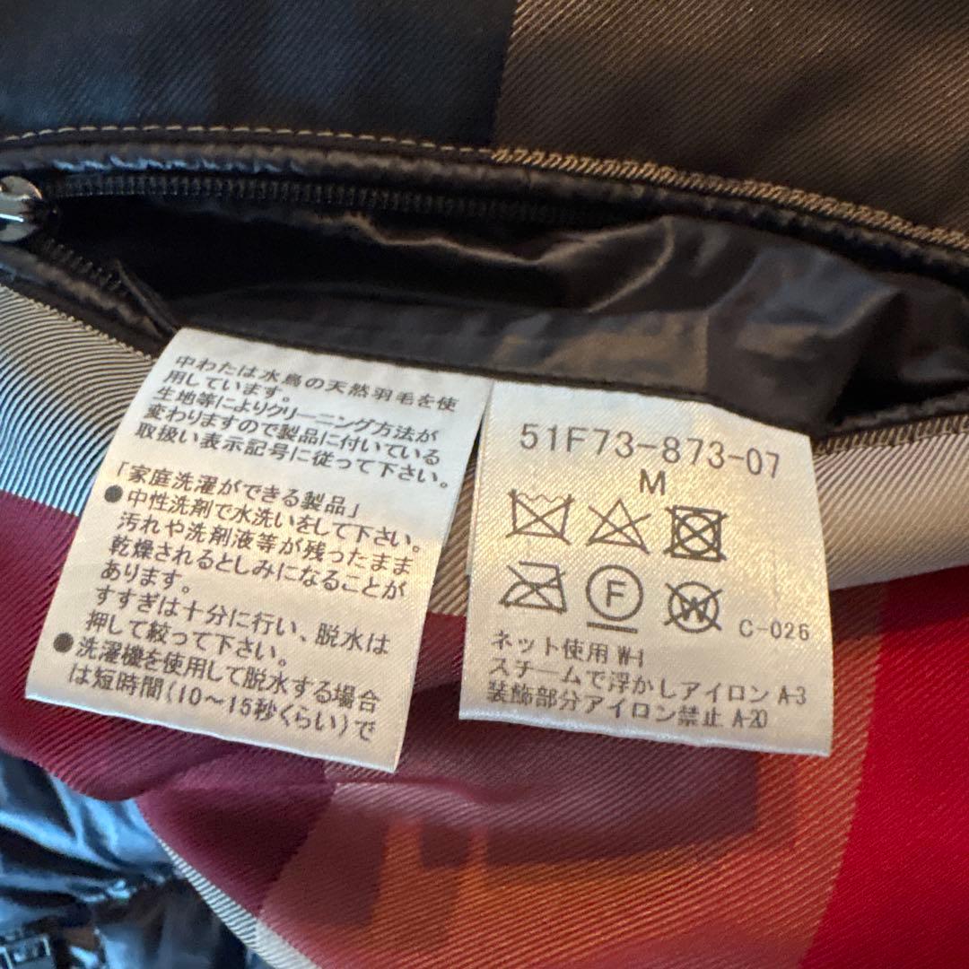 ブラックレーベル　メンズダウンジャケット チェック柄(サイズM)