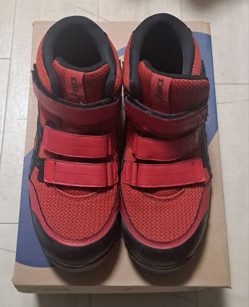 【美品】アシックス安全靴 26.5 ハイカットCP203 レッド×ブラック