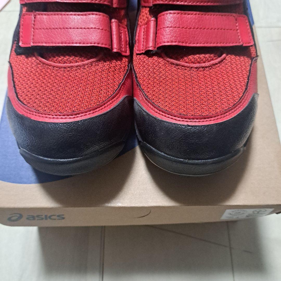 【美品】アシックス安全靴 26.5 ハイカットCP203 レッド×ブラック
