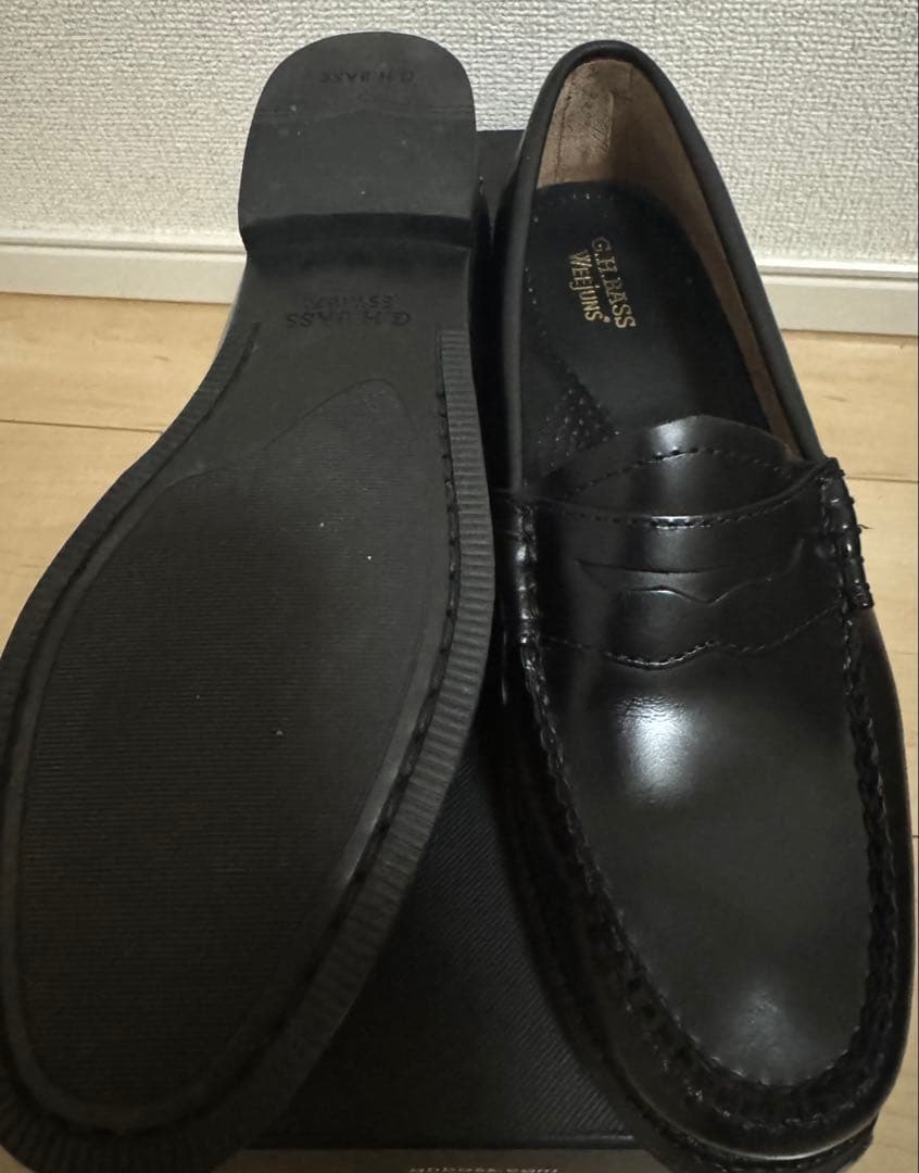 【G.H. BASS】　ブラックレザー ローファー