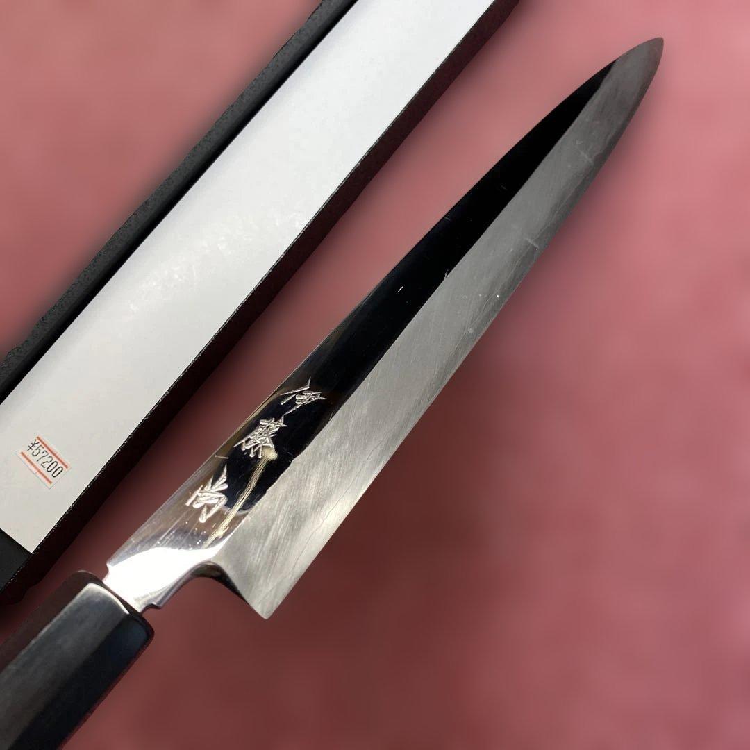 銀三　柳刃包丁　300㎜ 尺0寸　鏡面、本刃付け