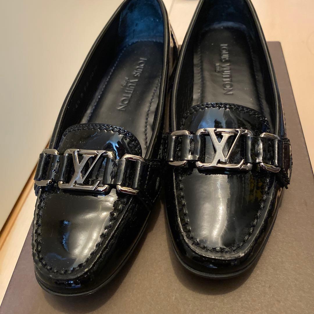 エナメル黒　LVJドライビングシューズ　美品 34.5 お値引き