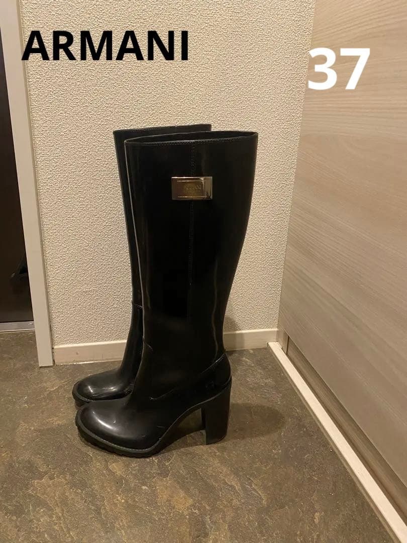 アルマーニ雨の日ARMANI レインブーツ　37 【JP23.5〜24】