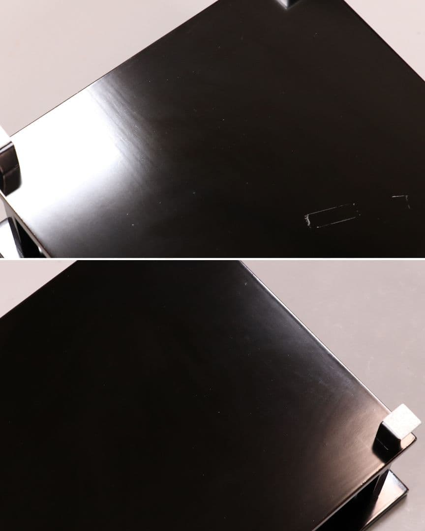 輪島塗 蒔絵師 久世宗春 山水金蒔絵 冠卓 二段卓 花台 黒塗【MA189】