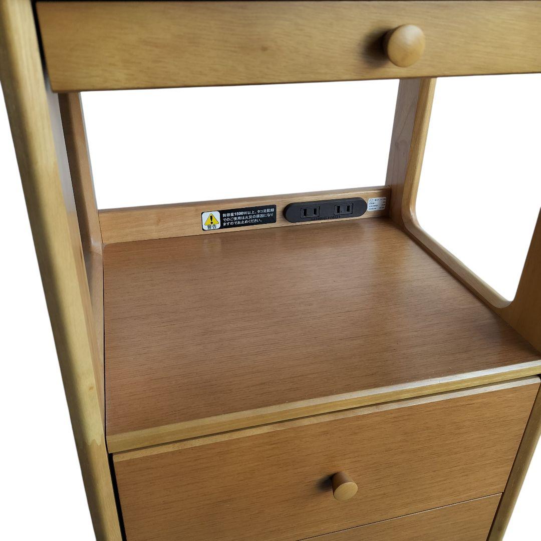 美品 カリモク Karimoku 電話台 FAX台 花台 キャビネット 引き出し