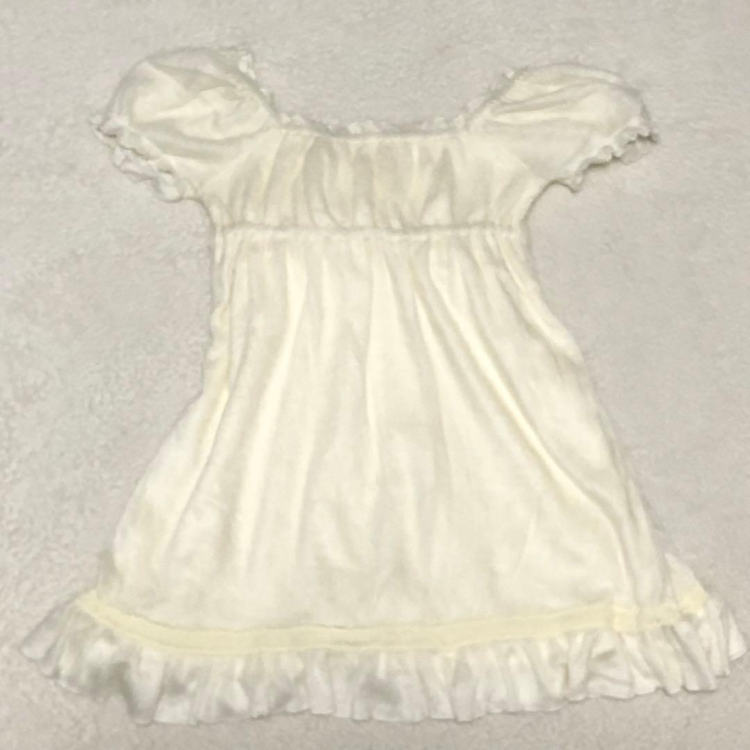 LIZ LISA ビッグリボン　オフショルニットワンピース　パールバタン　フリル