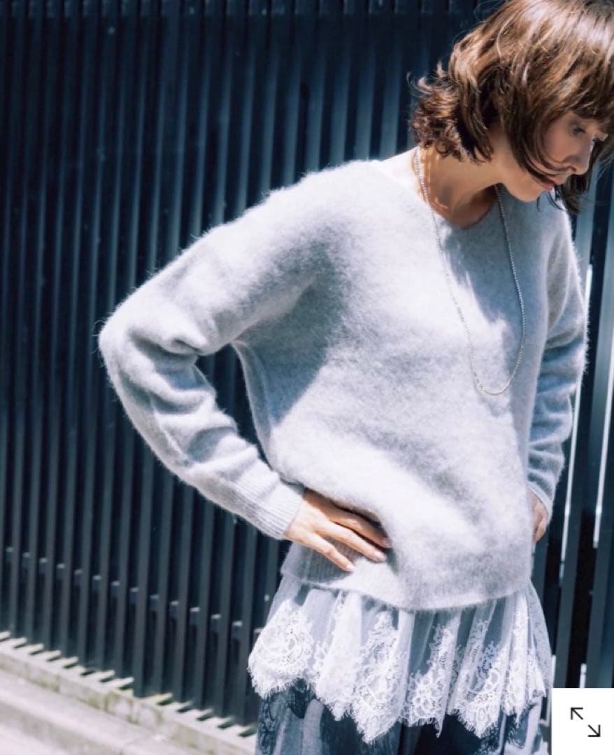 田丸麻紀Ade Lifestyle裾レースタンク　ホワイト