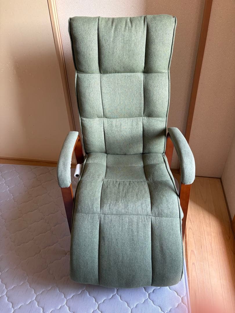 Confort 高座椅子 リクライニングチェア フットレスト一体型（オリーブ）
