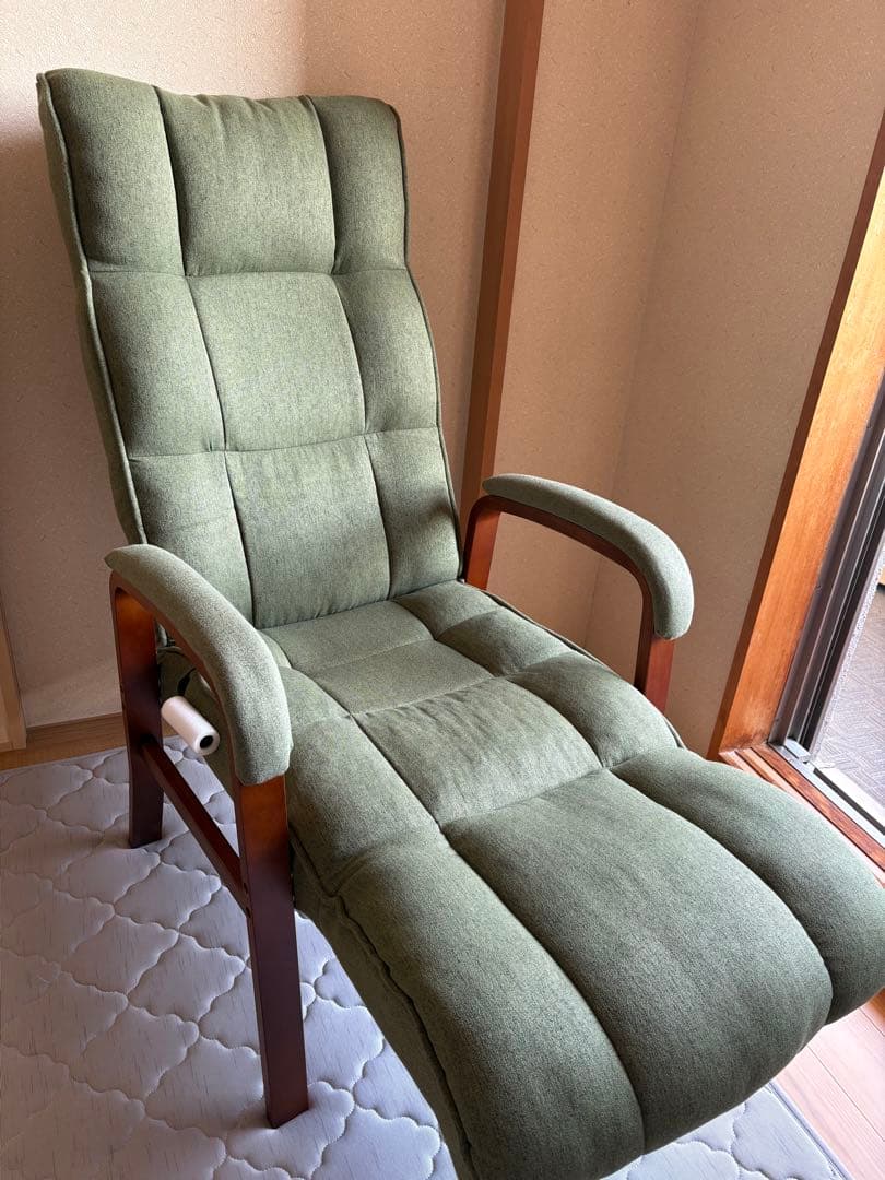 Confort 高座椅子 リクライニングチェア フットレスト一体型（オリーブ）