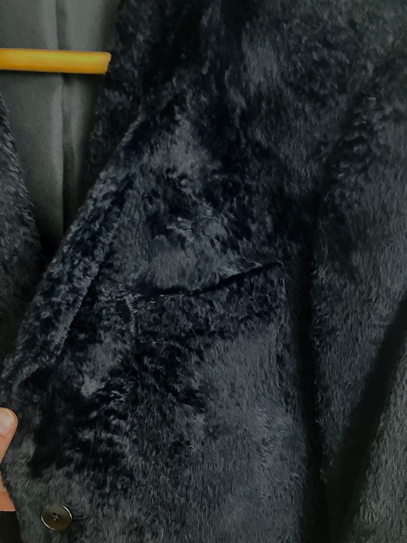 アニエス•ベーオム ボア ブラック テーラードジャケット サイズ48 フランス製