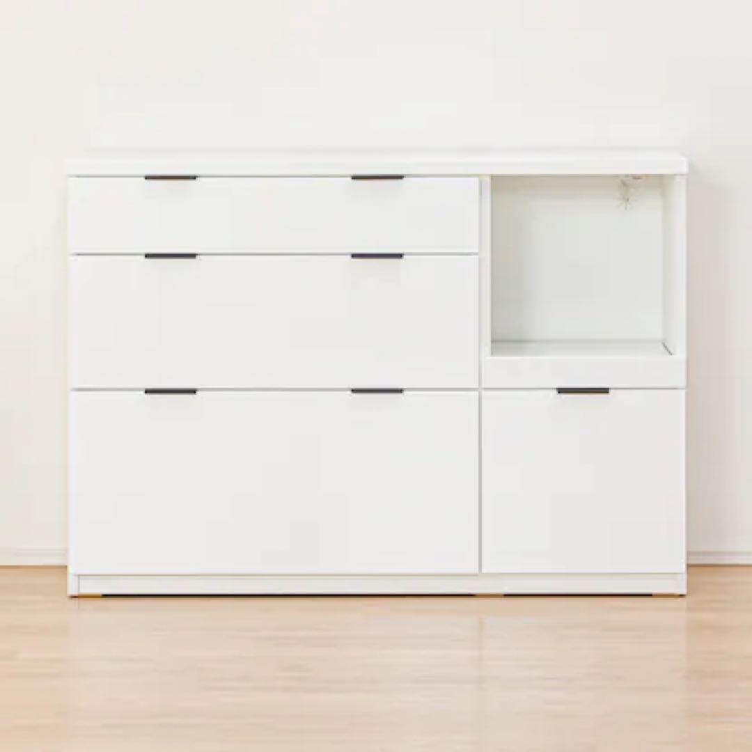 ニトリ キッチンカウンター エトナ 幅120cm ホワイト 白