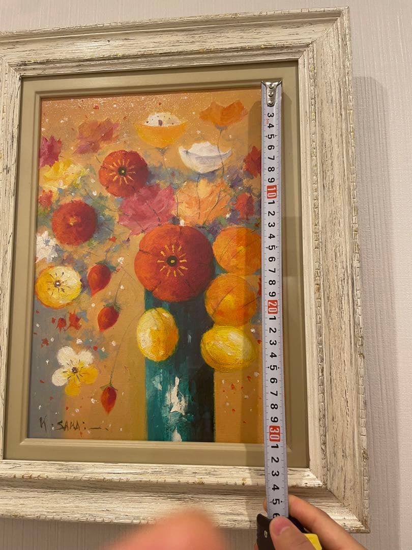 酒井健吉　 『ポピー』 油絵・油彩画　直筆