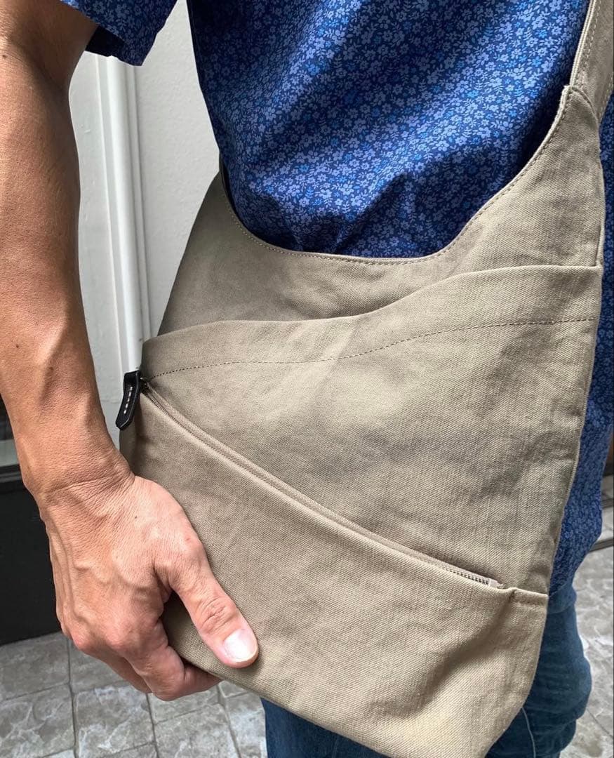 香久山鞄 赤さび染め帆布 タケノコショルダー