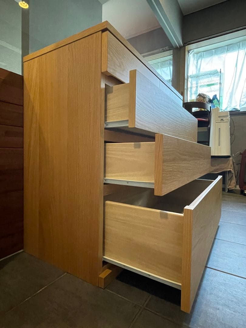 U-shin　超美品■MUJI/無印良品 オーク材 木製チェスト/4段引出