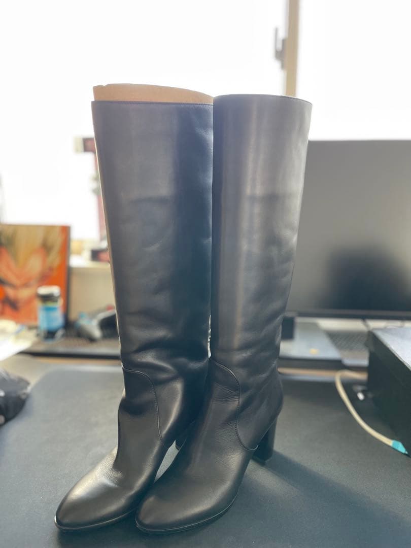 SERGIO ROSSI 未使用近い ロング ブーツ 23cm ブラック