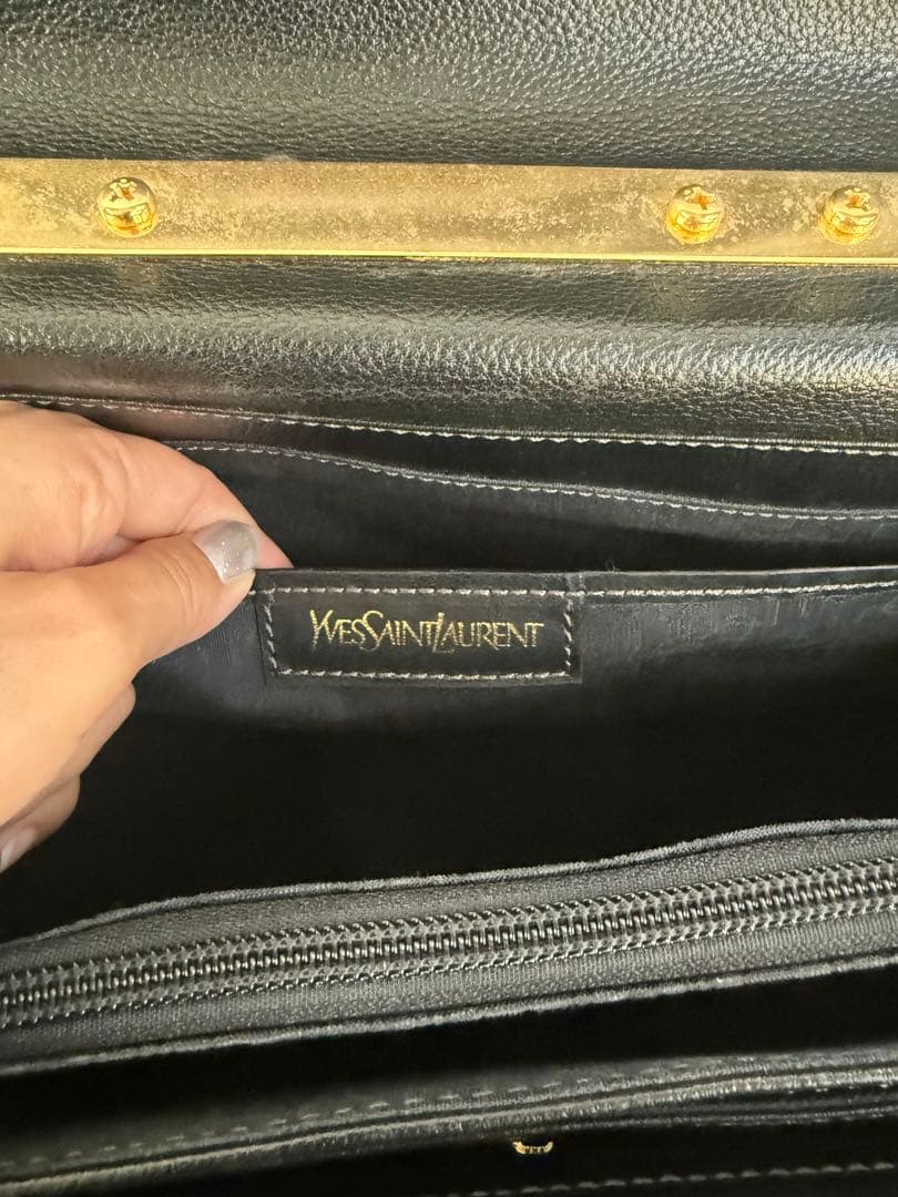 専用です！！イヴサンローラン ビジネスバッグ　YSL 裏地総柄　ヴィンテージ