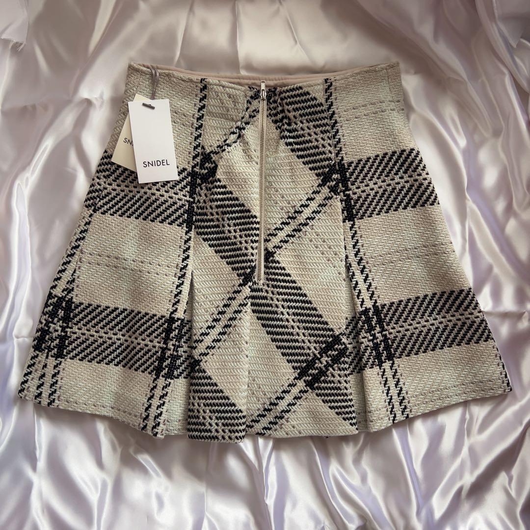 SNIDEL ロービングチェックミニスカート　新品タグ付き