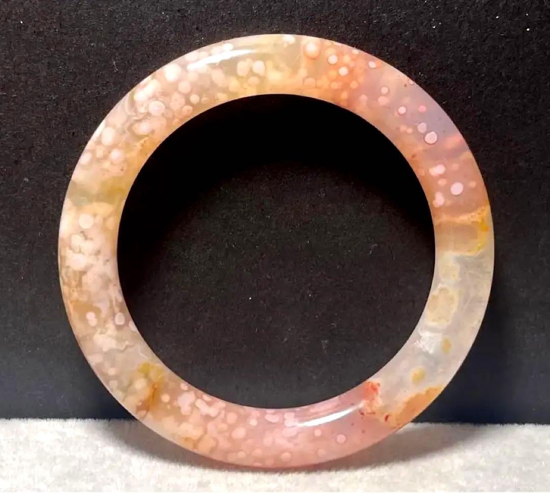 天然　桜メノウバングル　59mm