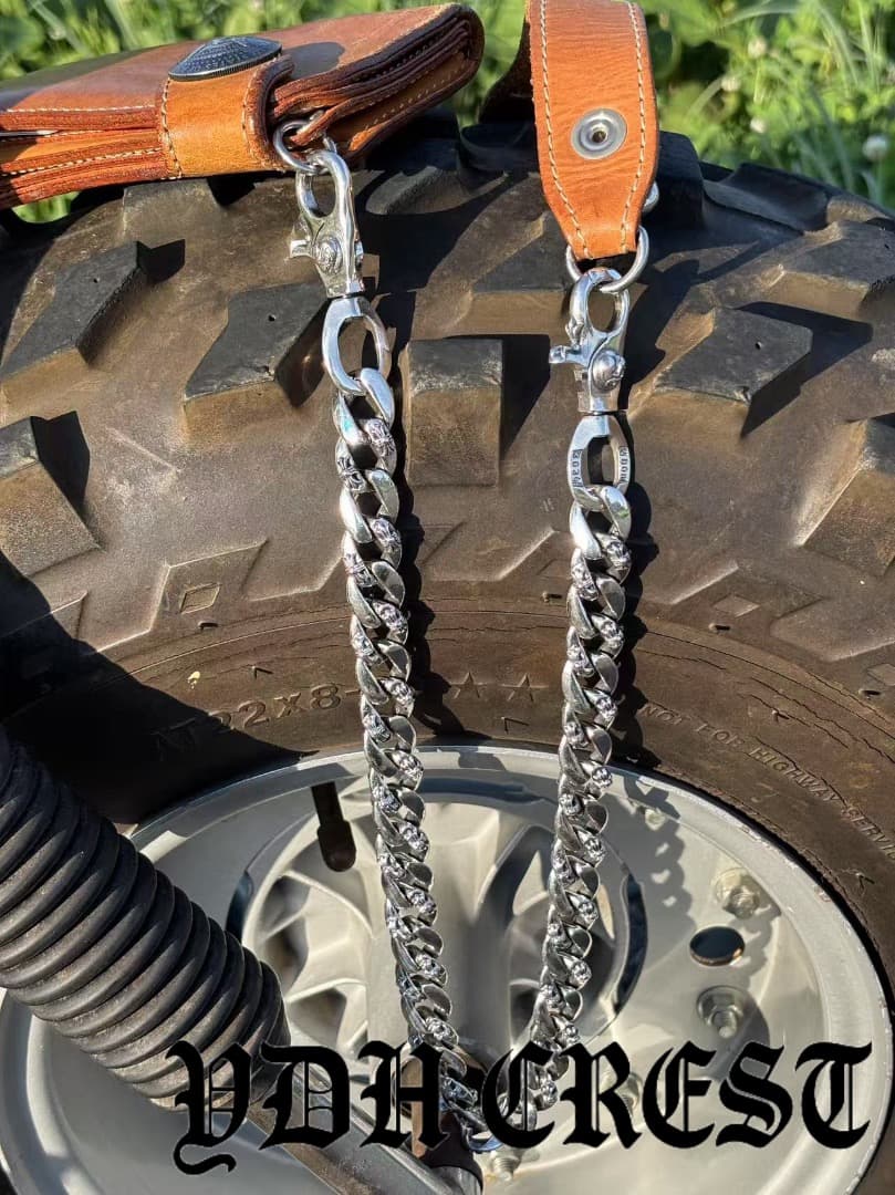 バイカー必須　ウォレット用プレーン　シルバーチェーン　TYPE1　QBKL011