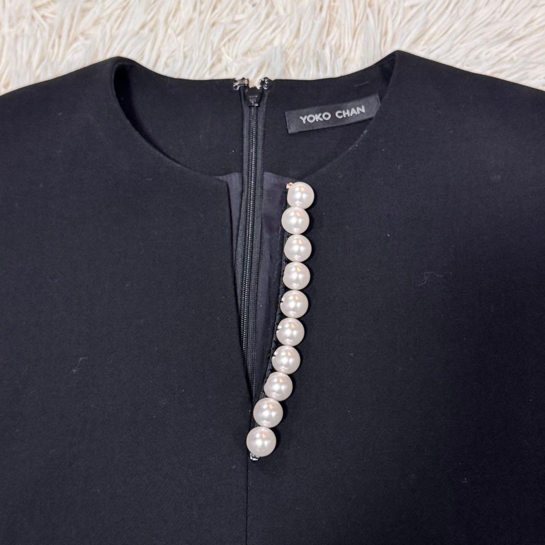 美品　YOKOCHAN パールスリットワンピース　20年モデル　36 黒