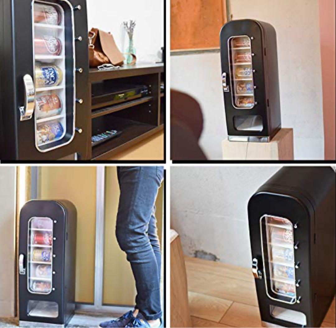 【美品/送料込】机上自動販売機　レトロスタイル 黒　冷蔵庫　デスク