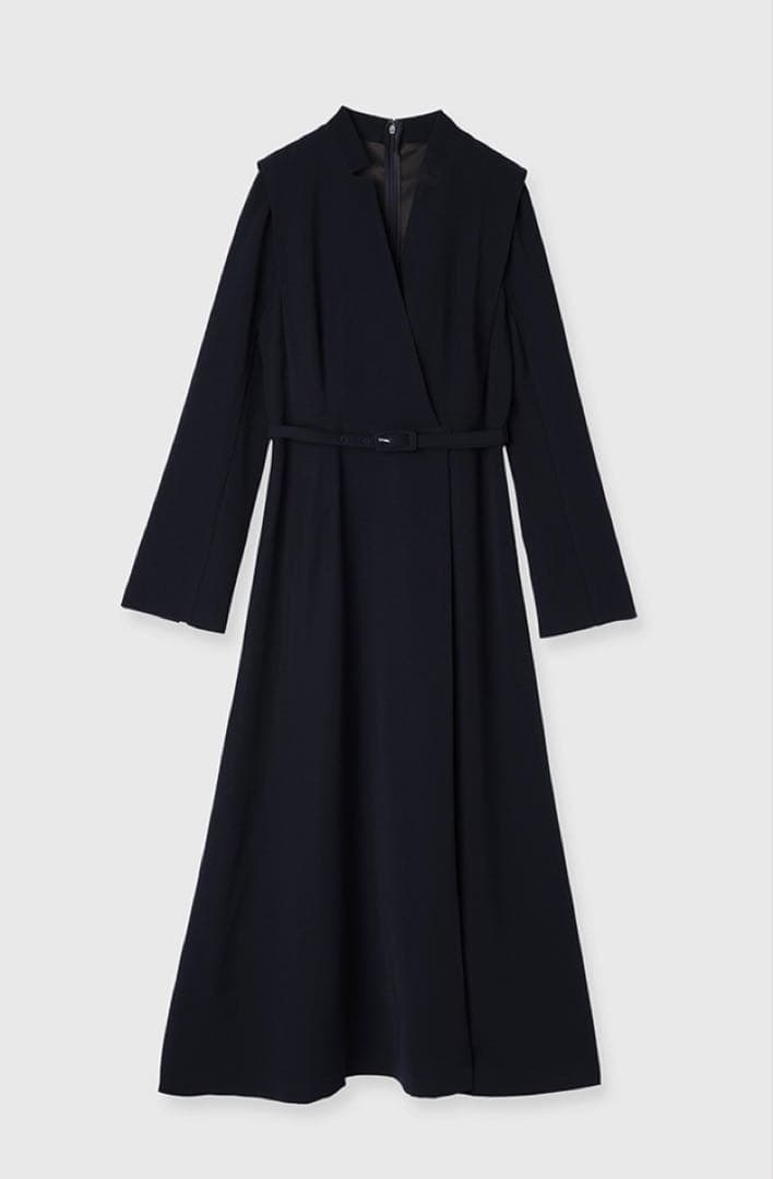 完売品‼️新品未使用‼️ ダブルサテンノーカラータックワンピース