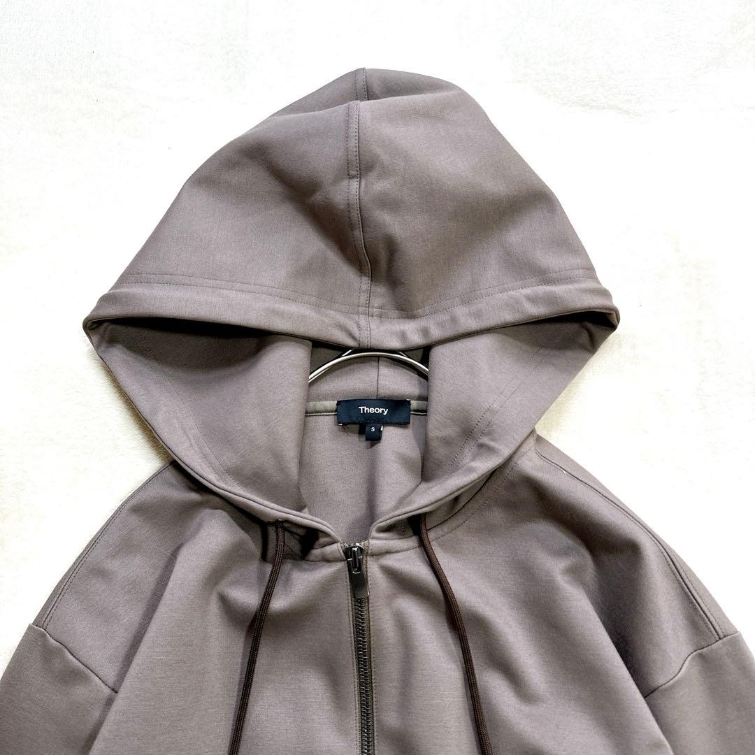 極美品 S セオリー ジップアップパーカー スウェット ジャージー フーディー