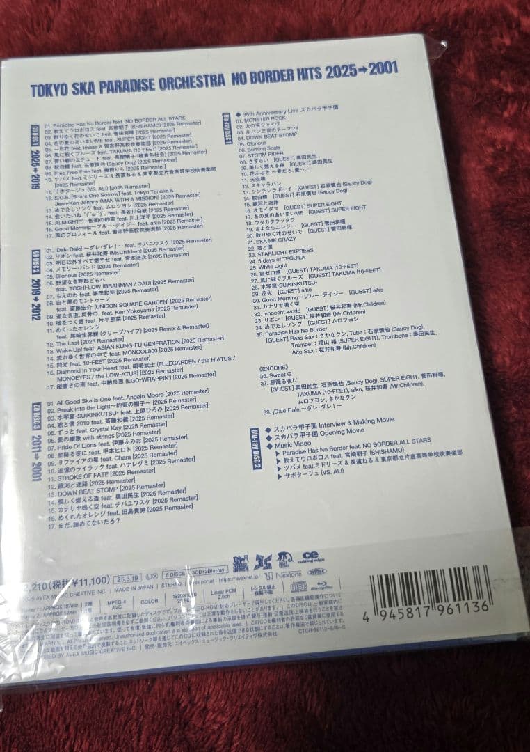 東京スカパラダイスオーケストラ NO BORDER HITS 2025→2001