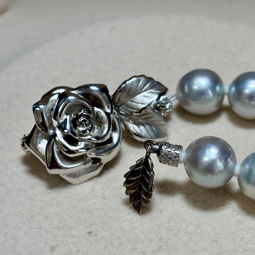 【テリ強 ✨鑑別書付き】あこや真珠　ブルーグレー　約8.0-8.5mm 本真珠