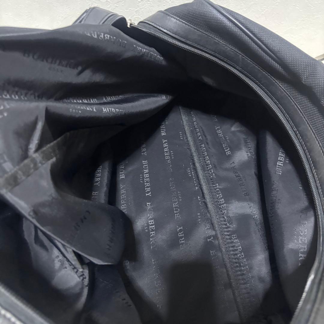 【希少】バーバリーゴルフ 2way ボストンバッグ ブラック ロゴ レザー