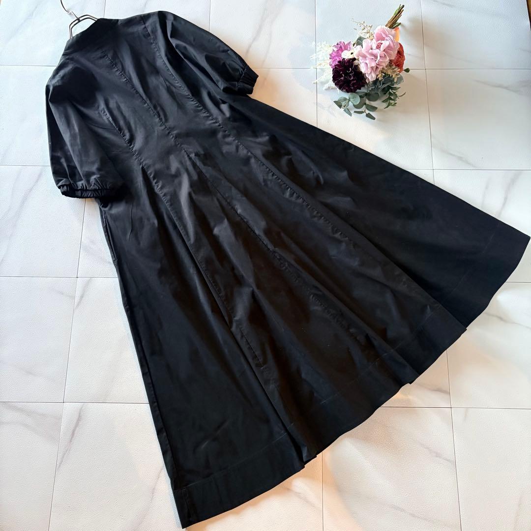 NO.3-139 MARINA RINALDI 46サイズ　黒ロングシャツワンピ