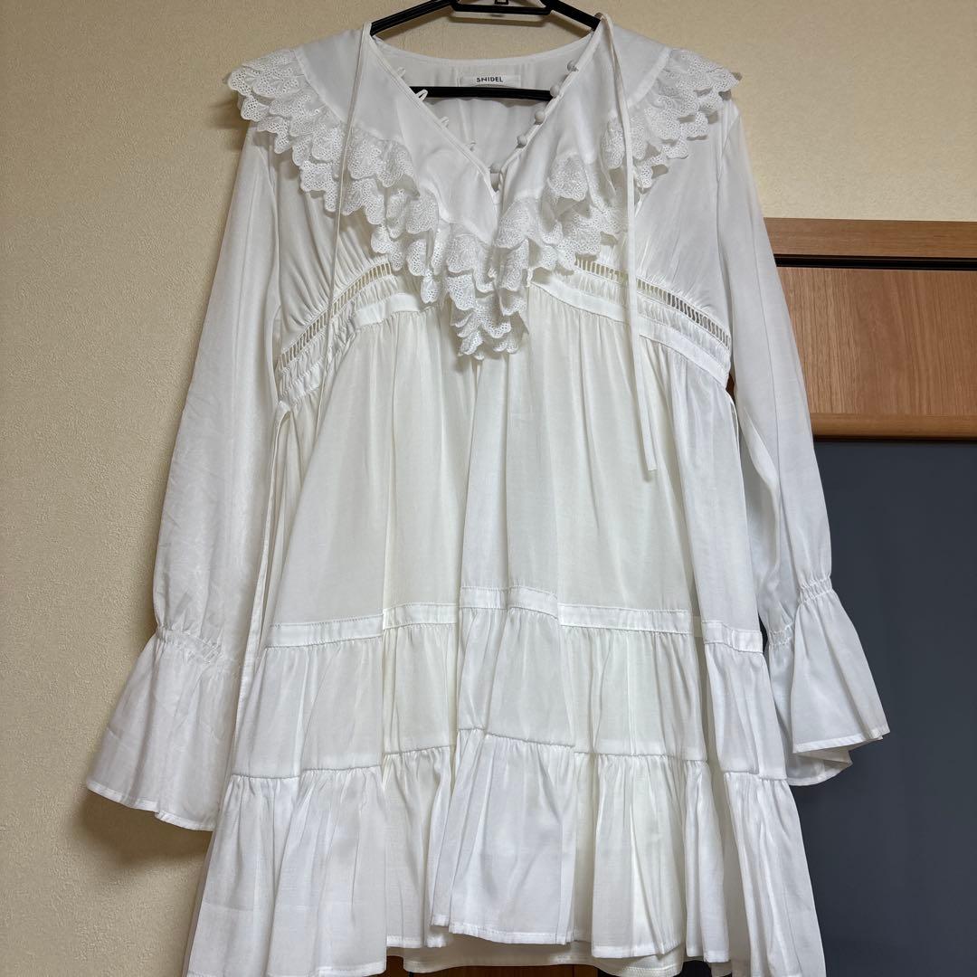 〈SNIDEL今季ss〉コットンライクラッフルカラーチュニック