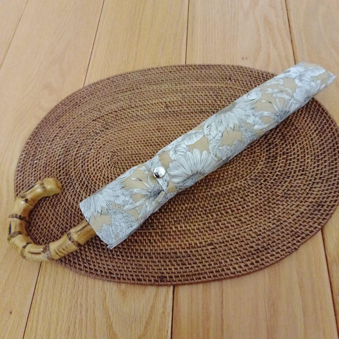 花柄折りたたみ傘 竹製ハンドル　リバティ