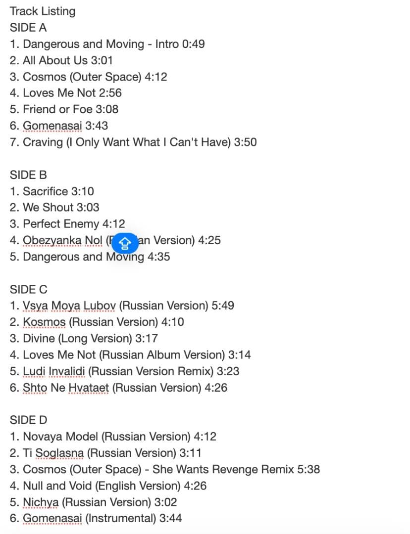 新品 t.A.T.u. Dangerous and Moving 20周年記念盤