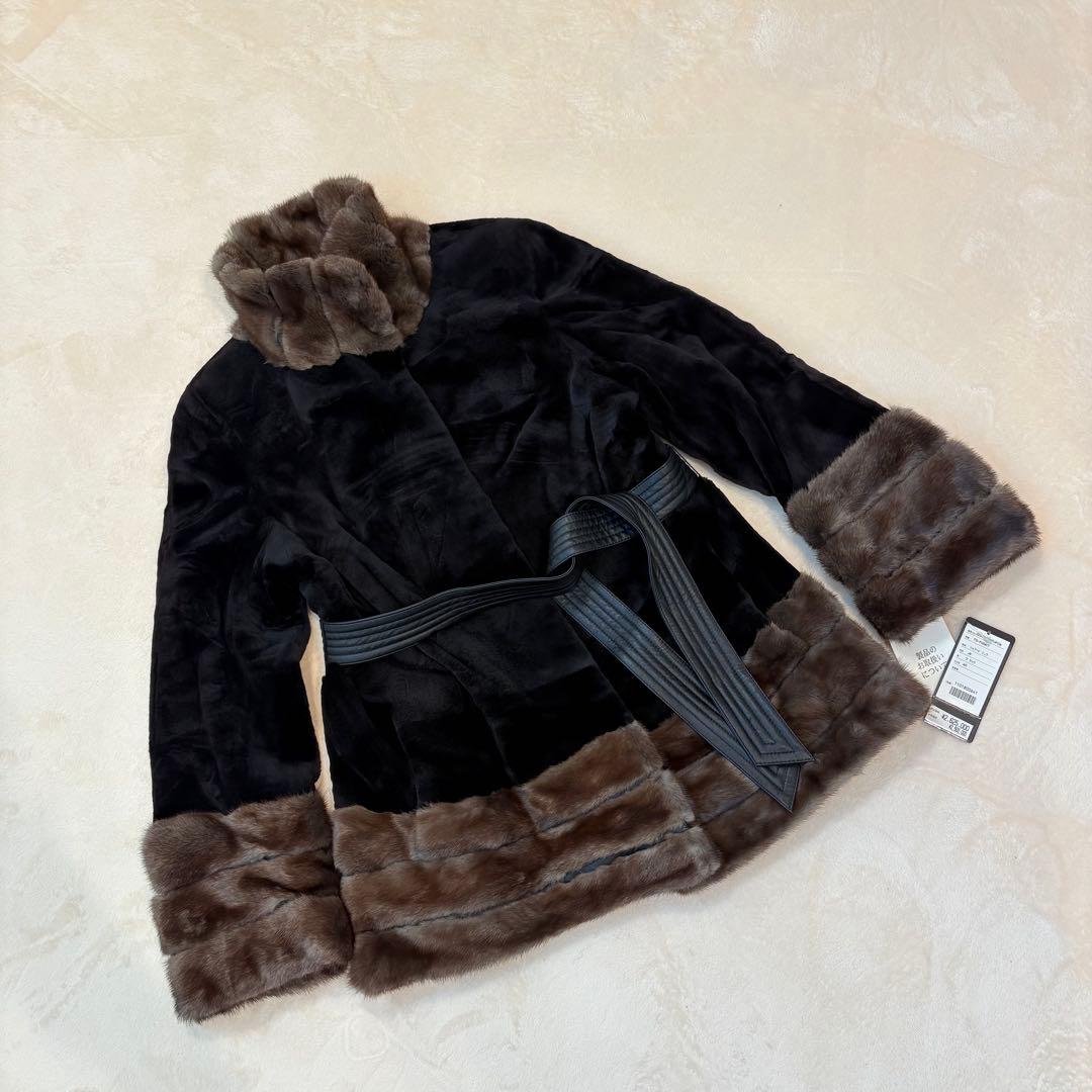 未使用タグ付き　定価262万　シェアードミンク　MT商事　ハーフコート　高級毛皮