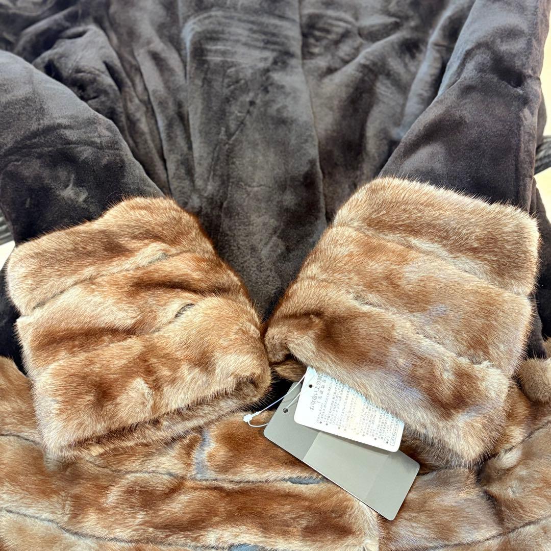 未使用タグ付き　定価262万　シェアードミンク　MT商事　ハーフコート　高級毛皮