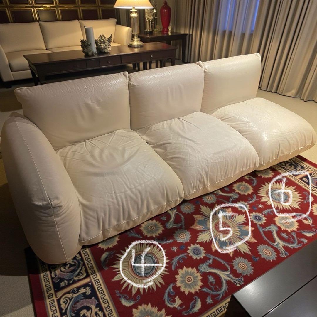 専用◯④arflex アルフレックス マレンコ 本革 レザー 3人掛けソファ