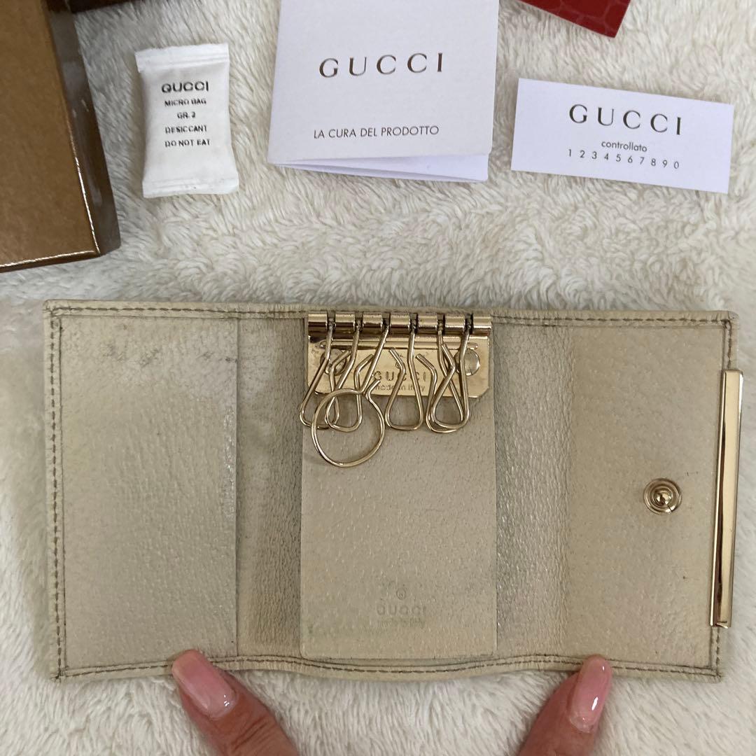 GUCCI 長財布&キーケースセット ベージュブラウン キャンバス グッチ箱付き