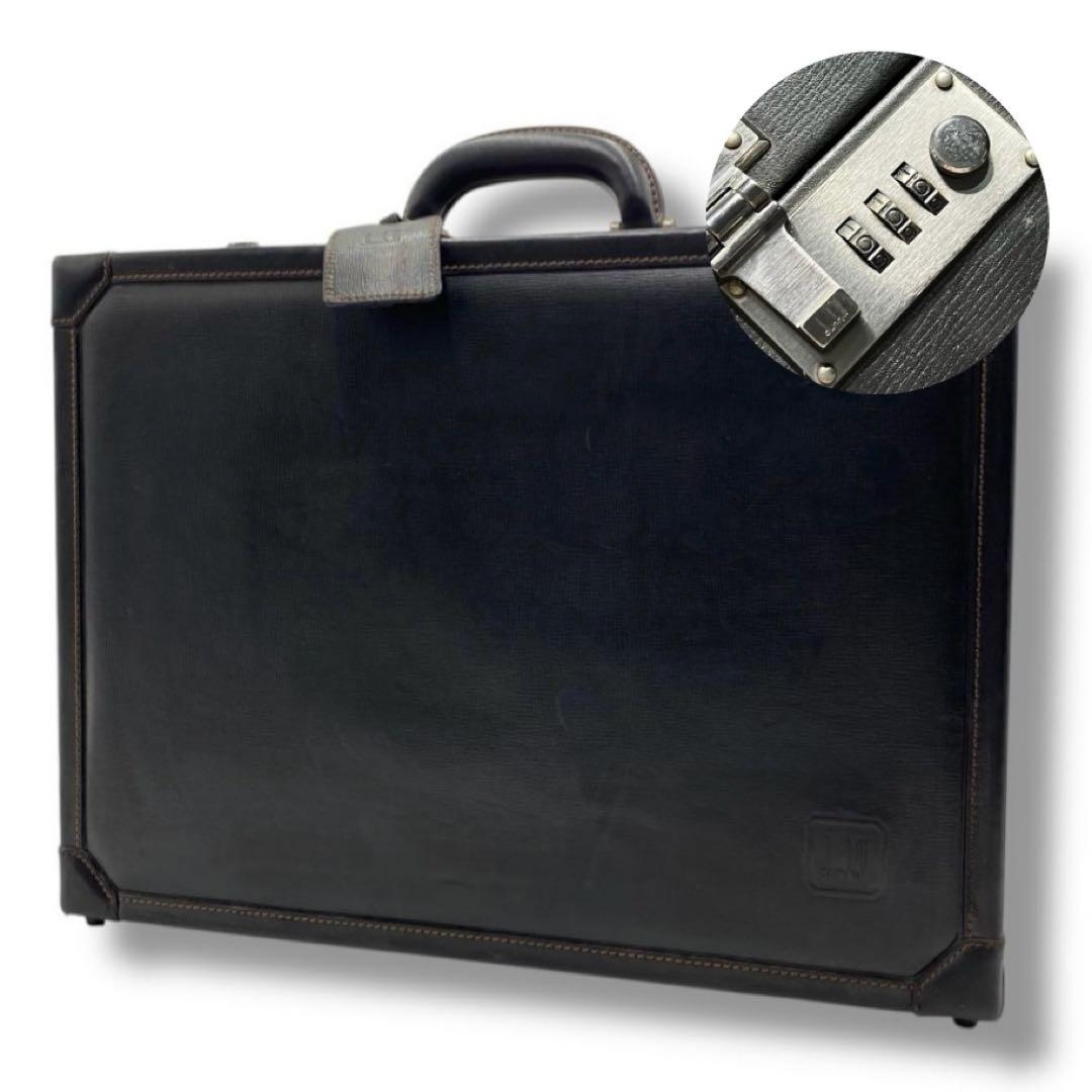 美品 dunhill ダンヒル ビジネス アタッシュケース バッグ レザー 黒