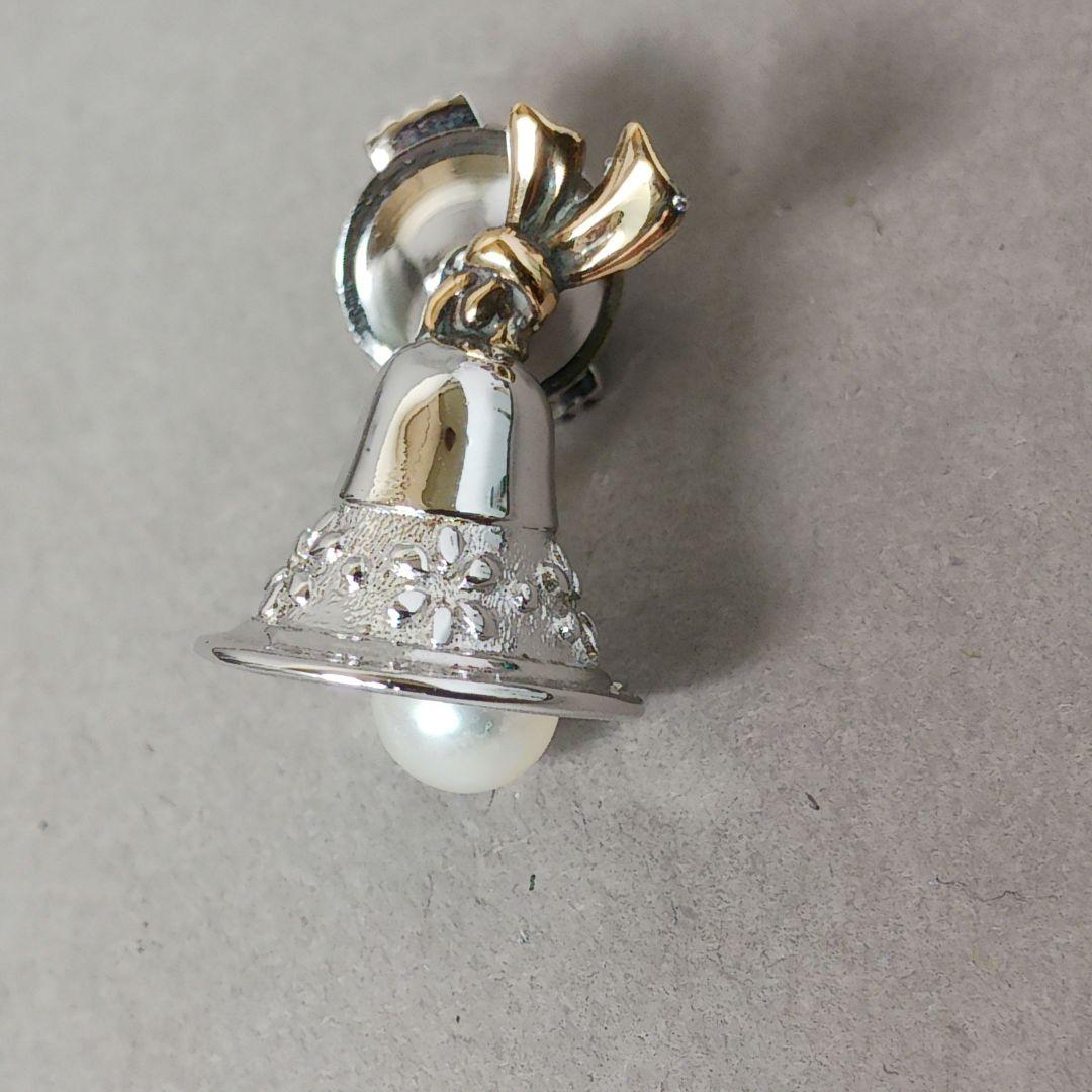 【良品】TASAKI タサキ ピンブローチ タイピン ベル K18 シルバー