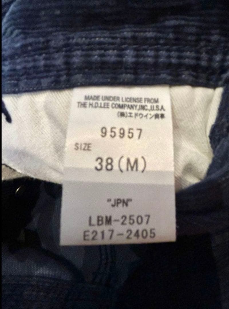 希少！Lee/MONKEY TIME/セットアップ/38/NVY/コーデュロイ