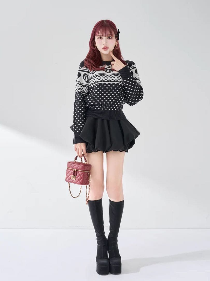 ♡ ダーリッチ Darich ♡ ボリュームバルーンミニスカート　黒