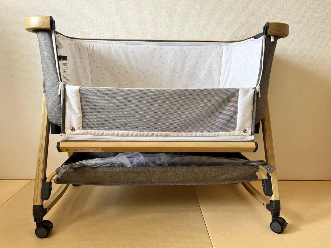 ベビーベッド　HZDMJ 高さ調節可　コンパクト　折り畳み