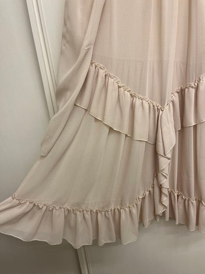 シーバイクロエ　フリル付き　長袖ワンピース　ロングワンピース