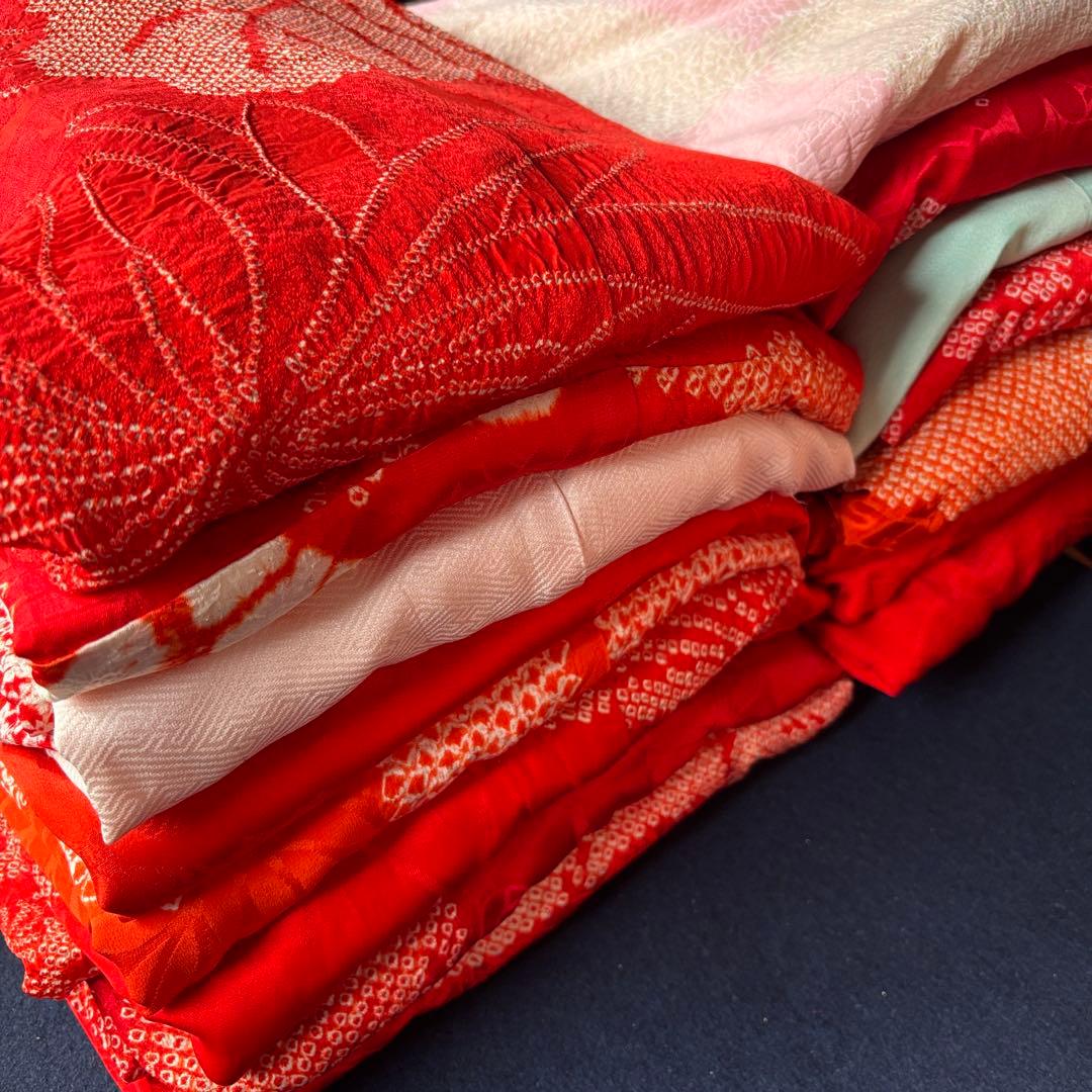 92振袖長襦袢16枚おまとめ売り材料正絹絞り綸子錦紗