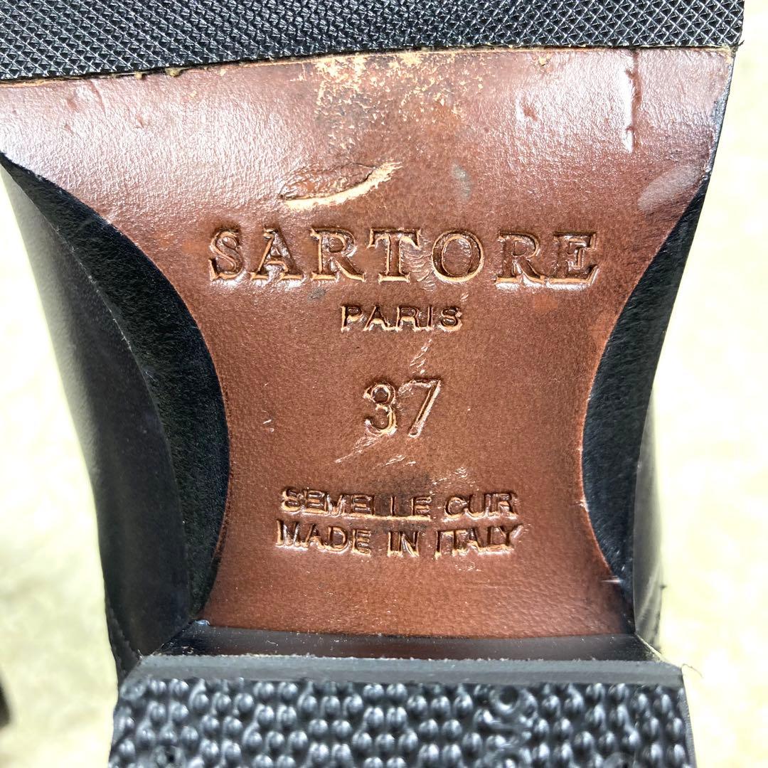『未使用級』SARTORE サイドゴアブーツ ブラック レザー ウエスタン 37