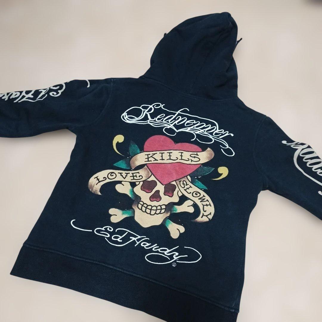 レッドペッパー　エドハーディー　パーカー　コラボ　フルジップ　スカル　ドクロ　M