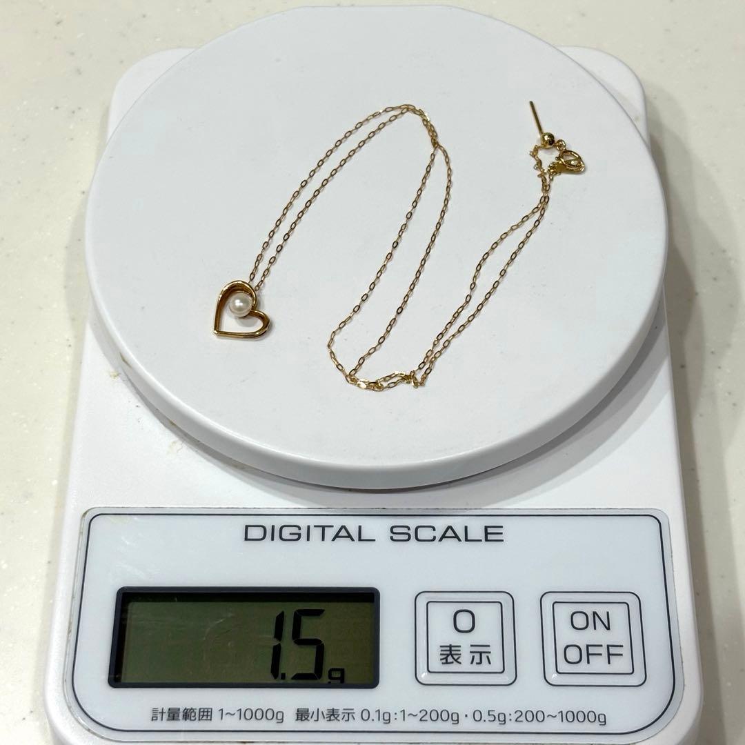 18金 K18 ゴールド ネックレス ハート パール プレゼント ジュエリー