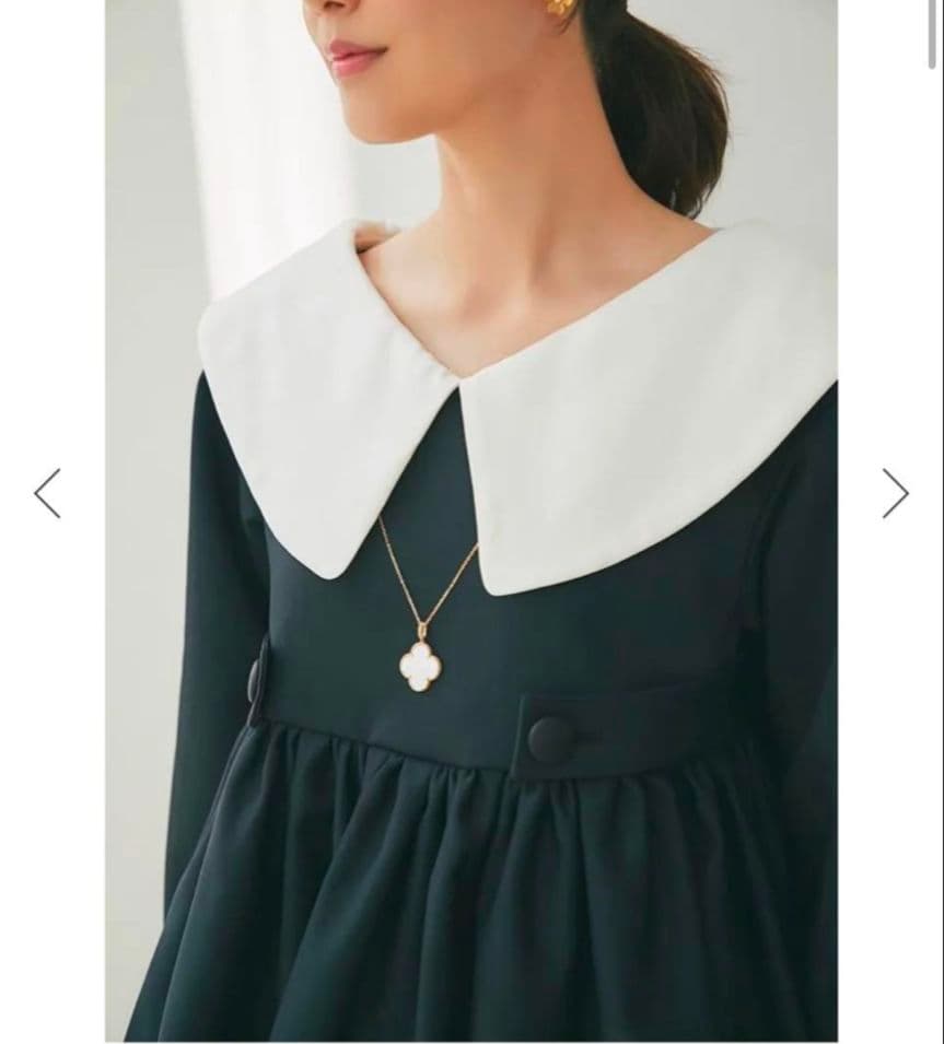 SEVEN TEN セブンテン ビッグカラーブラウス ブラック Sサイズ