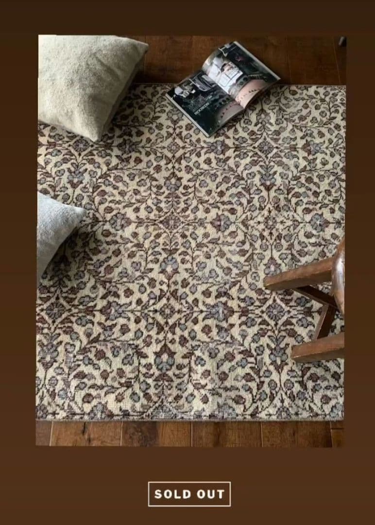 美品●114×188 　トルコ　ヴィンテージラグ